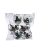 УЦЕНКА Набор шаров пластик d=8 см, 6 шт. «Льдинка - шишки» прозрачный - Фото 2