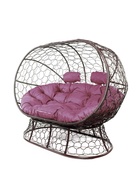 Диван садовый «Лежебока», 176×113×95 см, коричневый, с бордовой подушкой 10988687 - фото 9215783