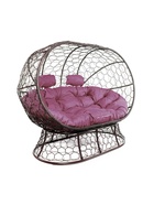 Диван садовый «Лежебока», 176×113×95 см, коричневый, с бордовой подушкой 10988687 - фото 9215784