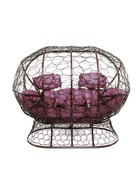 Диван садовый «Лежебока», 176×113×95 см, коричневый, с бордовой подушкой 10988687 - фото 9215786