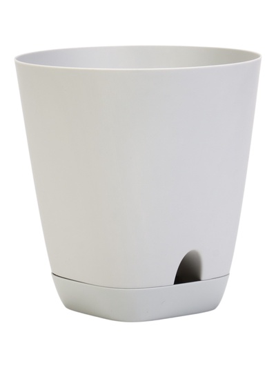 Горшок для цветов «Гранд», 28 л, d=37 см, h=38 см, пластиковый, с прикорневым поливом, серый