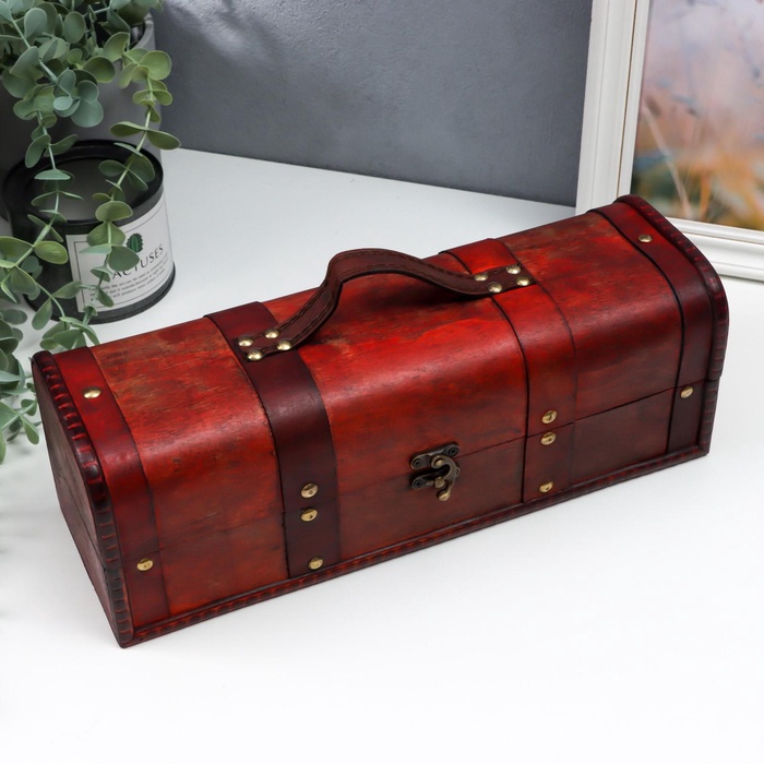 УЦЕНКА Шкатулка дерево под бутылку "Средневековье" 11,5х34,5х13 см - Фото 1