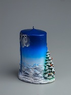 УЦЕНКА Свеча - цилиндр "Зимняя", 8х11,5х15 см - Фото 3