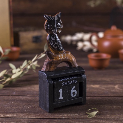 УЦЕНКА Настольный календарь «Сова» 7×3.5×14.5 см