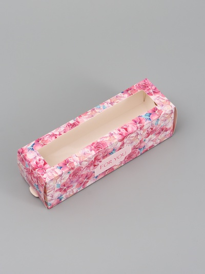 Коробка подарочная для макарун «Для тебя», 18×5.5×5.5 см