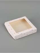 Коробка подарочная складная «Сердце», 20×20×4 см, с окном  (артикул 10975682)  большой выбор товаров оптом и в розницу по низким ценам с доставкой