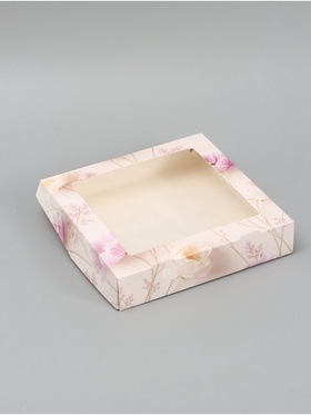 Коробка подарочная складная «С уважением и благодарностью», 20×20×4 см, с окном