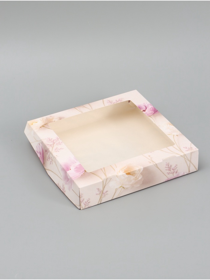 Коробка подарочная складная «С уважением и благодарностью», 20×20×4 см, с окном