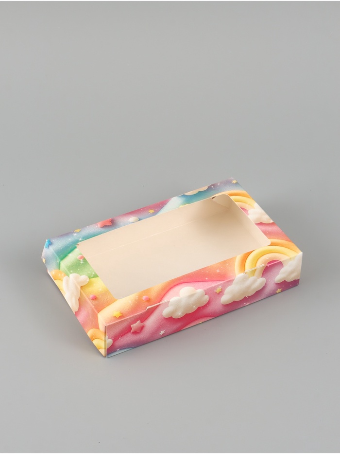 Коробка подарочная складная «Радуга», 20×12×4 см, с окном