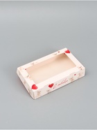 Коробка подарочная складная «С любовью», 20×12×4 см, с окном  (артикул 10975689)  большой выбор товаров оптом и в розницу по низким ценам с доставкой