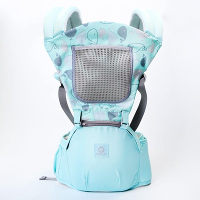 УЦЕНКА Рюкзак-кенгуру, хипсит для малыша «Рыбки», от 3 до 20 кг, цвет бирюзовый