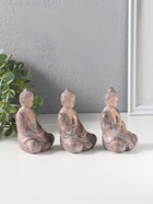 Набор фигурок 3 шт. полистоун «Три будды», беж с белым, 5×6.8×10.3 см - фото 809551301