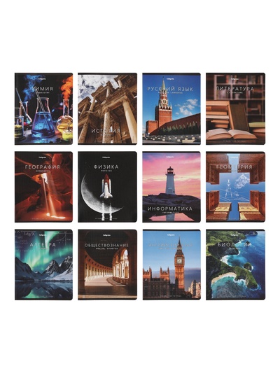 Комплект 12 предметных тетрадей 48 листов, справочная информация, 60 г, Моменты