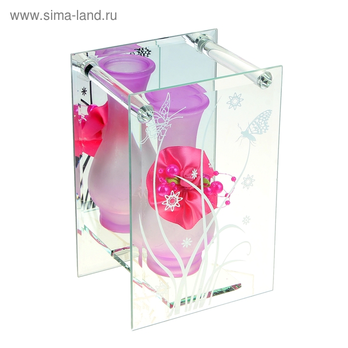 ваза стекло Калипсо нанесение 15*10 см яркость - Фото 1