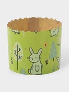 Формы для выпечки кулича бумажные «Зайки в лесу», одноразовые, набор 10 шт., 7×6 см, зелёные - Фото 2