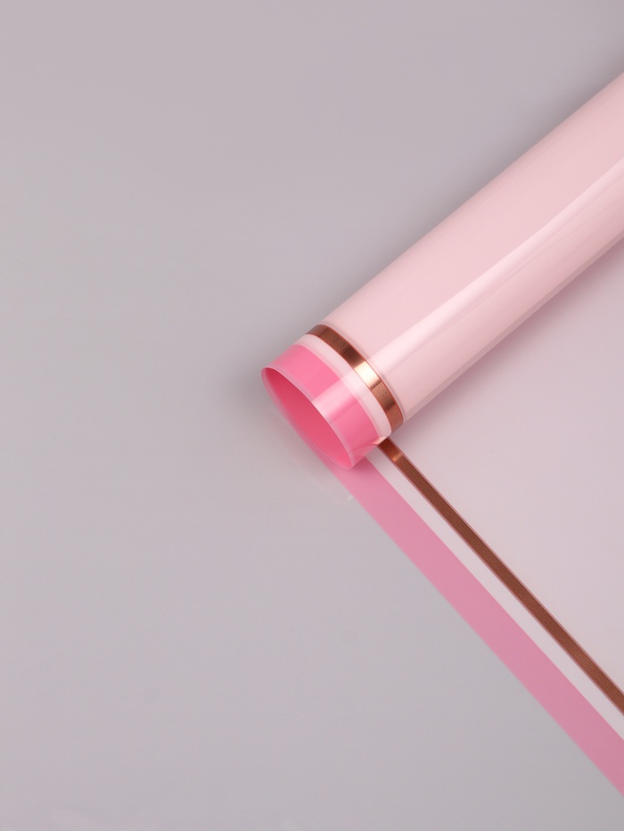 Плёнка для цветов «Двойная кайма», светло-розовый, 57×57±2 см