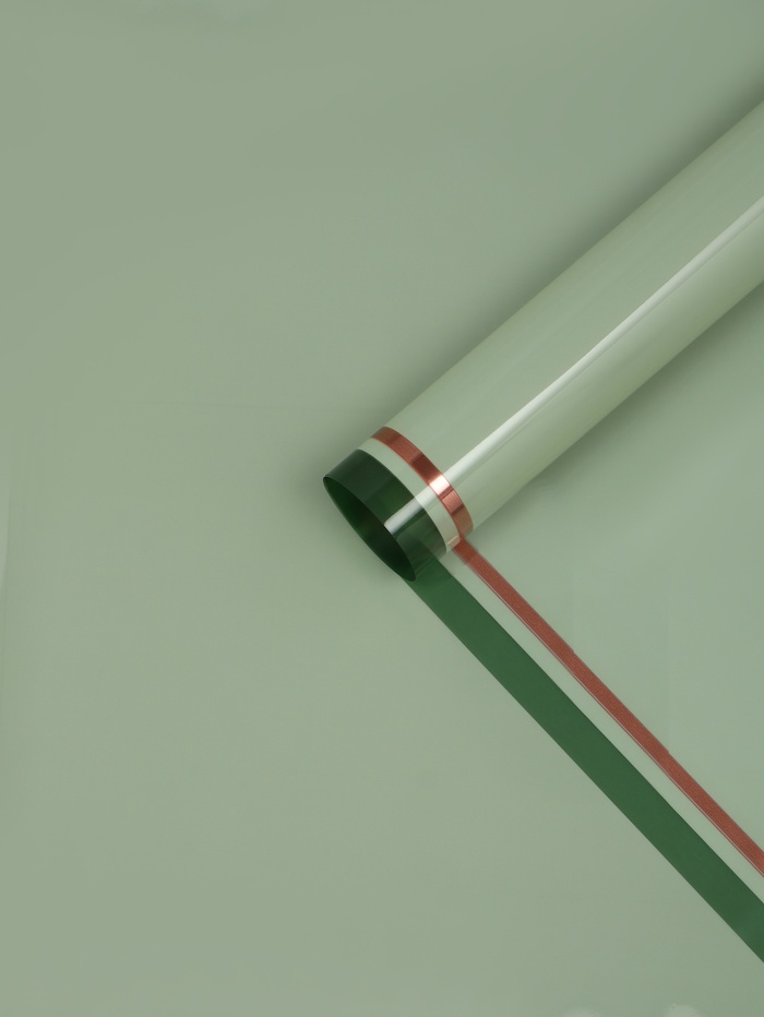 Плёнка для цветов «Двойная кайма», лаймовый сок, 57×57±2 см