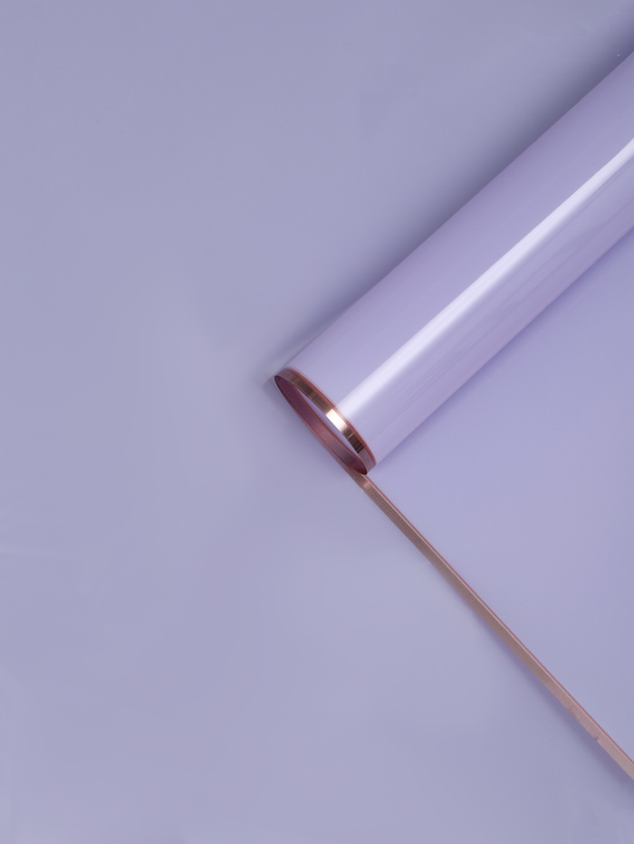 Плёнка для цветов «Кайма с тиснением», светло-сиреневая, 57×57±2 см