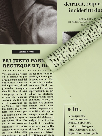 Плёнка флористическая «Газета любви», светло-зелёный, 65 мкм, 50×57±1 см