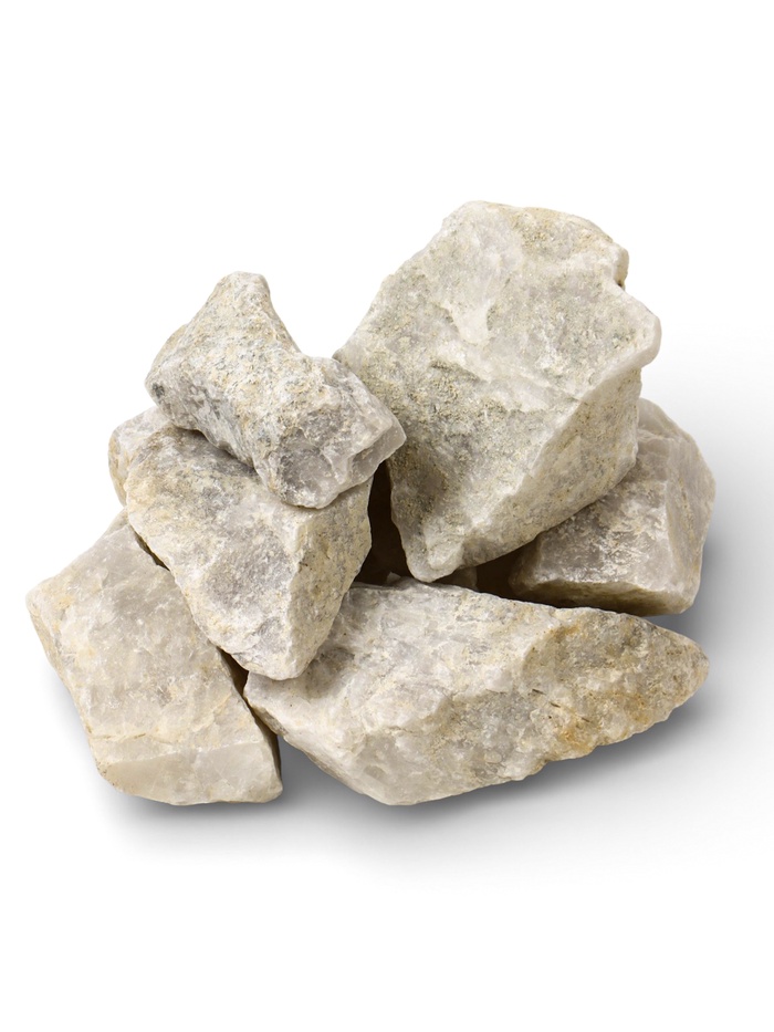 Камни для бани «Кварц». 10 кг, фракция 7-15 см, колотые, в коробке