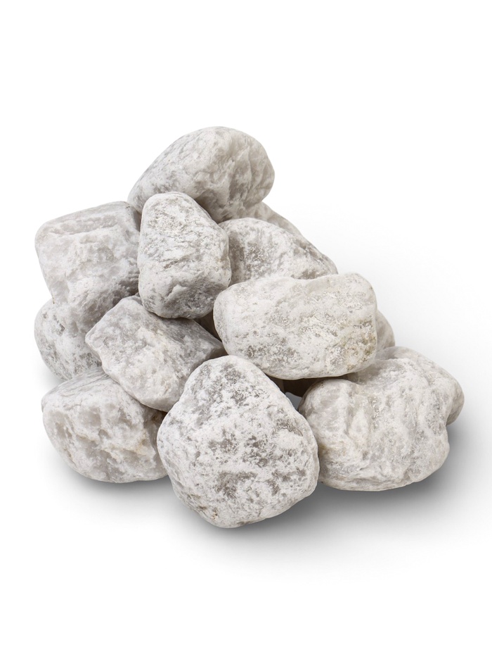Камни для бани «Кварц». 10 кг, фракция 7-15 см, обвалованные, в коробке