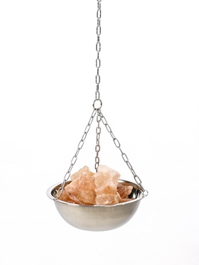 Аромачаша - испаритель для бани и сауны, на цепочке, 2 кг гималайской соли