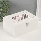 УЦЕНКА Шкатулка дерево для украшений «Белоснежная» 22×16×10 см - Фото 1