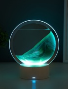 Светильник настольный СТАРТ Sands, LED, 10 Вт, USB, 16×16×20 см, 3хAA, зелёный - Фото 4