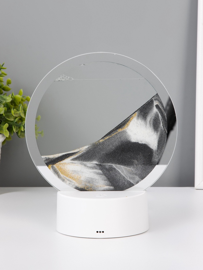 Светильник настольный СТАРТ Sands, LED, 10 Вт, USB, 16×16×20 см, 3хAA, серый