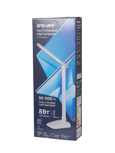 Лампа настольная СТАРТ CT801, LED, 8 Вт, 4500К, 55×30×12 см, белая