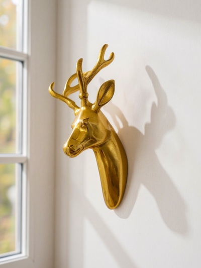 УЦЕНКА Настенное панно «Олень» алюминий 13×10×24 см