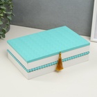 УЦЕНКА Шкатулка дерево с делениями «Плетение» голубой 22.8×15.5×6.8 см - Фото 1