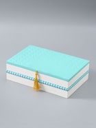 УЦЕНКА Шкатулка дерево с делениями «Плетение» голубой 22.8×15.5×6.8 см - Фото 2