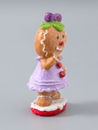 УЦЕНКА Сувенир полистоун «Пряничка в сиреневом платье, с бантиком» 5.5×6.5×15 см - Фото 3