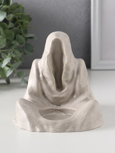 УЦЕНКА Подсвечник "Безликий" 11х11 х11,5 см, серый