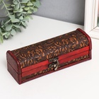 УЦЕНКА Шкатулка-купюрница дерево "Цветы" 6,5х20х7 см - Фото 1