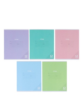 Комплект тетрадей 10 штук «Пастель», 12 листов в клетку, обложка мелованный картон  (артикул 10992209)  большой выбор товаров оптом и в розницу по низким ценам с доставкой
