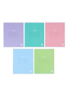 Комплект тетрадей 10 штук «Пастель», 24 листа в линейку, обложка мелованный картон  (артикул 10992223)  большой выбор товаров оптом и в розницу по низким ценам с доставкой