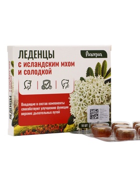 Карамель леденцовая «Мята и имбирь», с исландским мхом и солодкой, 10 шт.  (артикул 10998549)  большой выбор товаров оптом и в розницу по низким ценам с доставкой