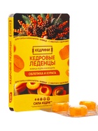 Кедровые леденцы Kedrini, со вкусом облепихи и кураги, блистер, 6 шт. - Фото 1