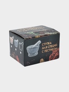 УЦЕНКА Ступка, большая, 130 мл, 10 см, чёрный мрамор - Фото 3