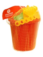 Набор для игры в песке Соломон, ведро 1 литр, 4 формочки фрукты-ягоды, габельки, лопатка - фото 122246203