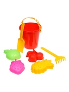 Набор для игры в песке Соломон, ведро 1 литр, 4 формочки фрукты-ягоды, габельки, лопатка - фото 122246195