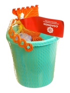 Набор для игры в песке Соломон, ведро 1 литр, 4 формочки-динозавры, габельки, лопатка - фото 122246215