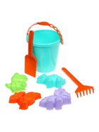 Набор для игры в песке Соломон, ведро 1 литр, 4 формочки-динозавры, габельки, лопатка - фото 122246207