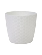 УЦЕНКА Горшок для цветов с поддоном 3 л "Ротанг", цвет белый - Фото 1
