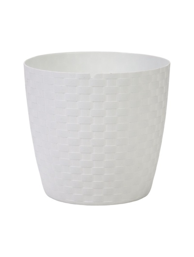 УЦЕНКА Горшок для цветов с поддоном 3 л "Ротанг", цвет белый