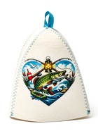 Шапка для бани и сауны «Сердце рыбака», полиэфир - фото 809577558