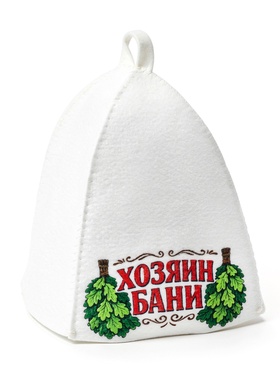 Шапка для бани и сауны «Хозяин бани», полиэфир  (артикул 11005164)  большой выбор товаров оптом и в розницу по низким ценам с доставкой