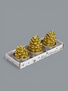 УЦЕНКА Набор свечи новогодние «Шишка золотая», 4×6 см, 3 шт. - Фото 2